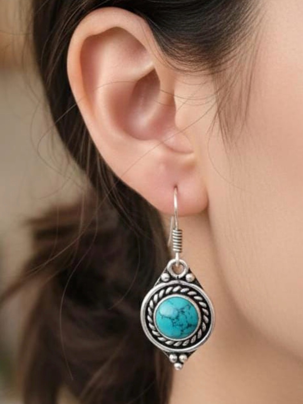 925 Turquoise Stone Silver Necklace, Bracelet & Earring Set and ring gift - Picture 6 of 6